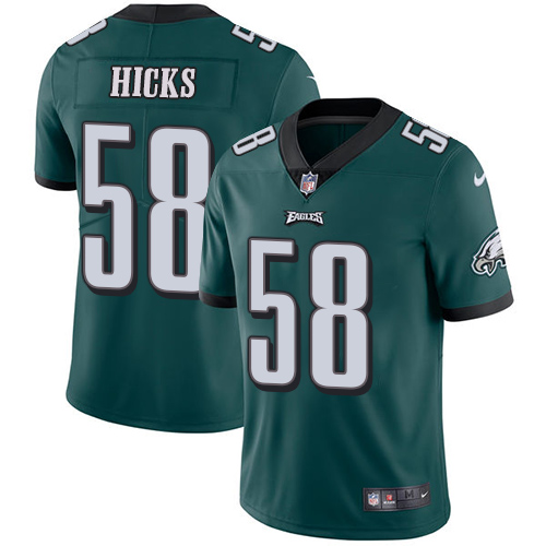 Nike Eagles #58 Jordan Hicks Midnight Green Team Color Men's Stitched NFL Vapor Untouchable Limited Jersey - Click Image to Close